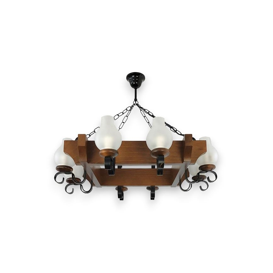 Brilagi - Lustr na řetězu QUEEN 8xE14/40W/230V buk/ořech