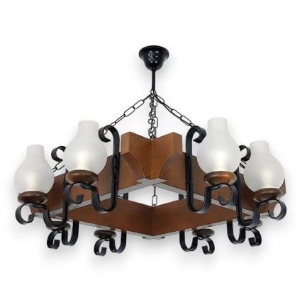 Brilagi - Lustr na řetězu QUEEN 8xE14/40W/230V buk/ořech