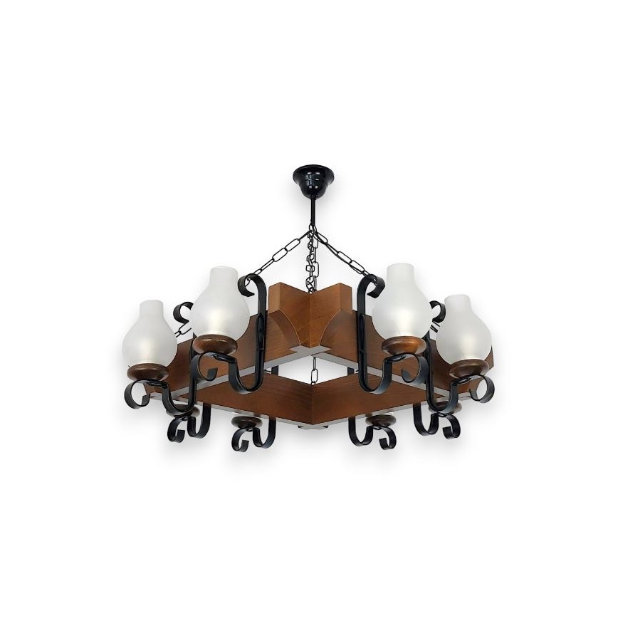 Brilagi - Lustr na řetězu QUEEN 8xE14/40W/230V buk/ořech