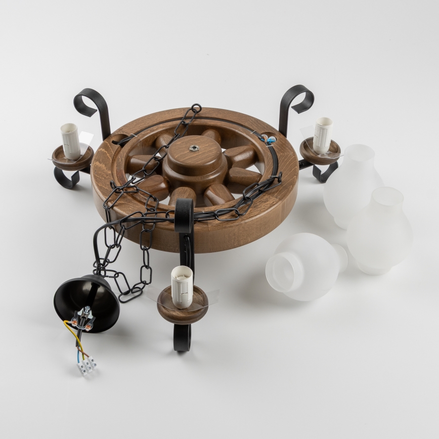 Brilagi - Lustr na řetězu ROATA 3xE14/40W/230V buk/ořech