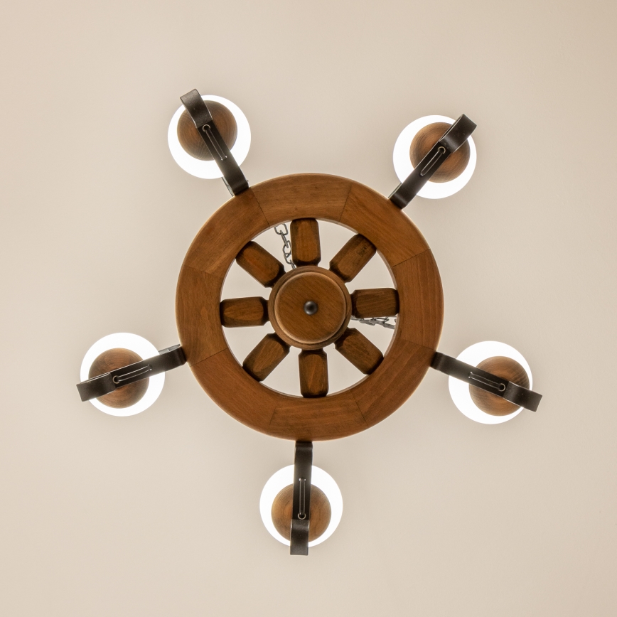 Brilagi - Lustr na řetězu ROATA 5xE14/40W/230V pr. 50 cm buk