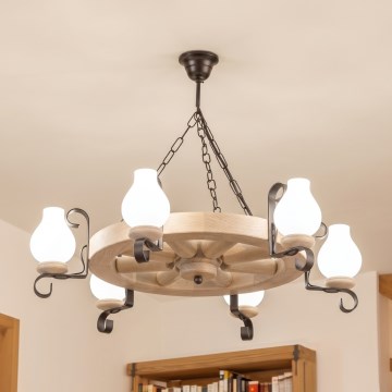 Brilagi - Lustr na řetězu ROATA 6xE14/40W/230V dub