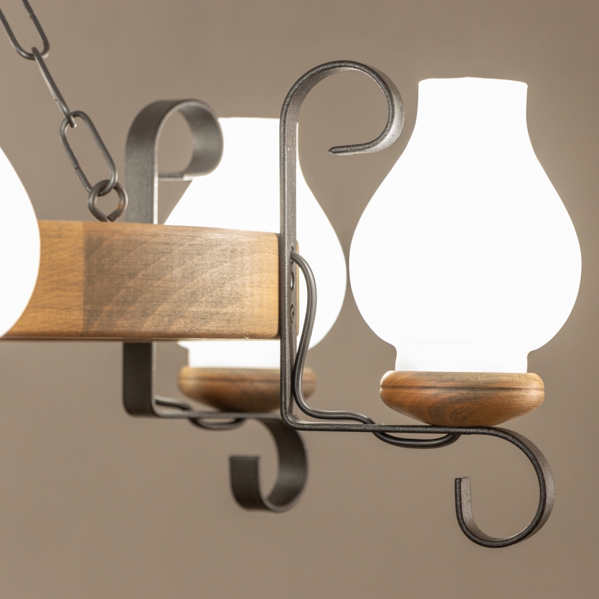 Brilagi - Lustr na řetězu ROATA 6xE14/40W/230V pr. 70 cm buk