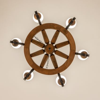 Brilagi - Lustr na řetězu ROATA 6xE14/40W/230V pr. 70 cm buk