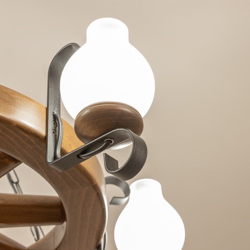 Brilagi - Lustr na řetězu ROATA 6xE14/40W/230V pr. 70 cm buk/ořech