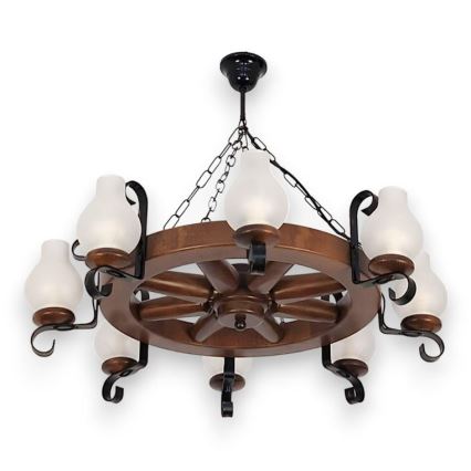 Brilagi - Lustr na řetězu ROATA 8xE14/40W/230V pr. 70 cm buk/ořech