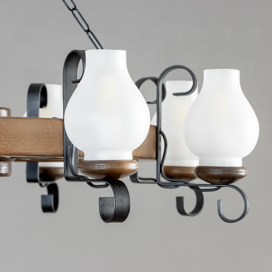 Brilagi - Lustr na řetězu ROATA 8xE14/40W/230V pr. 70 cm buk/ořech