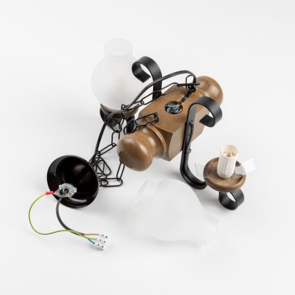 Brilagi - Lustr na řetězu RUSTIC 2xE14/40W/230V buk/ořech