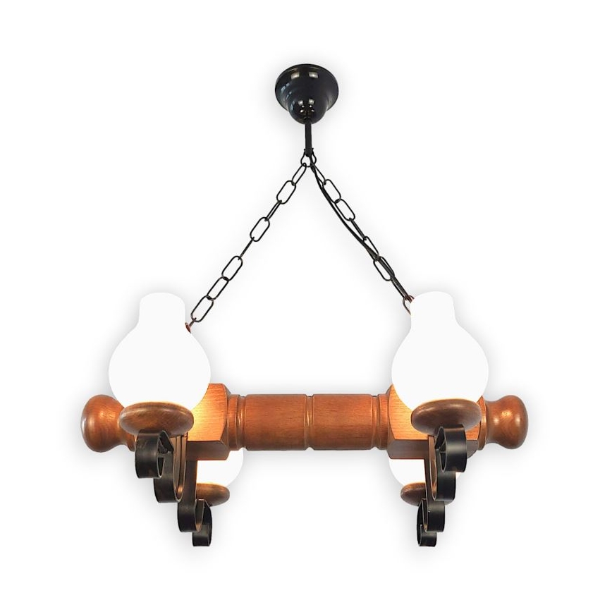 Brilagi - Lustr na řetězu RUSTIC 4xE14/40W/230V buk/ořech