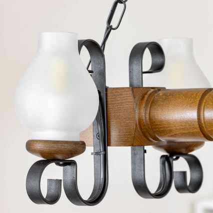 Brilagi - Lustr na řetězu RUSTIC 4xE14/40W/230V buk/ořech