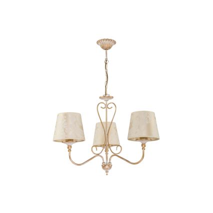 Brilagi - Lustr na řetězu SONIA 3xE27/15W/230V pr. 64 cm krémová/patina