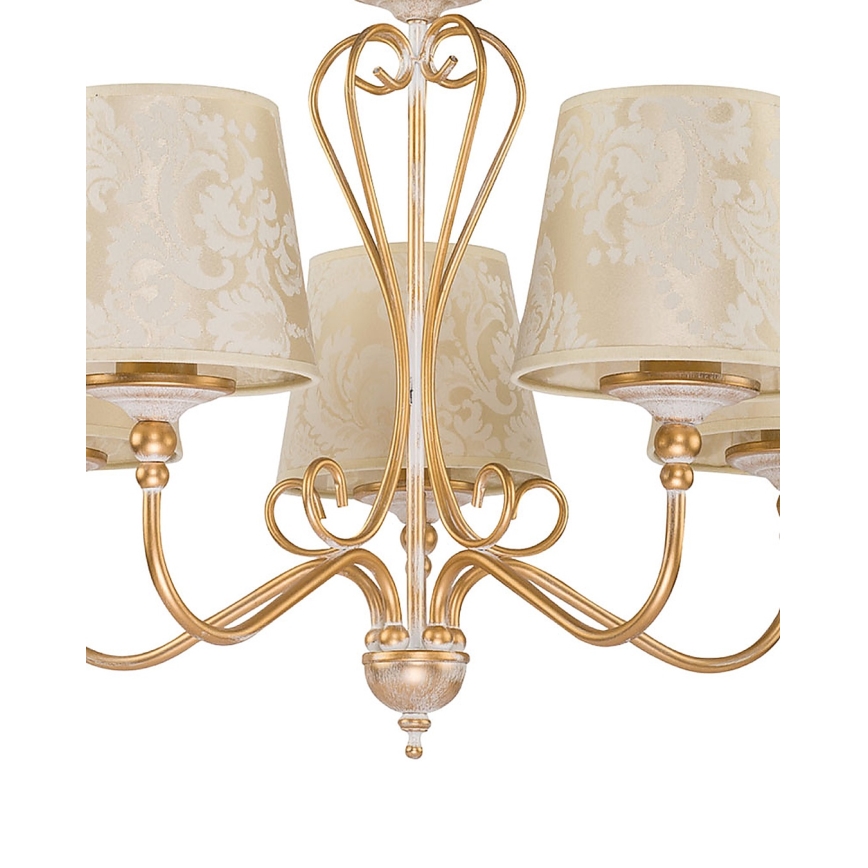 Brilagi - Lustr na řetězu SONIA 5xE27/15W/230V pr. 64 cm krémová/patina