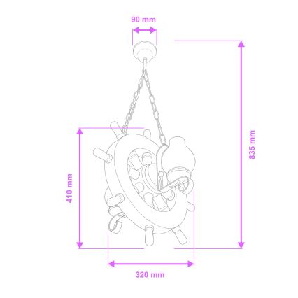 Brilagi - Lustr na řetězu TIMONA 2xE14/40W/230V buk