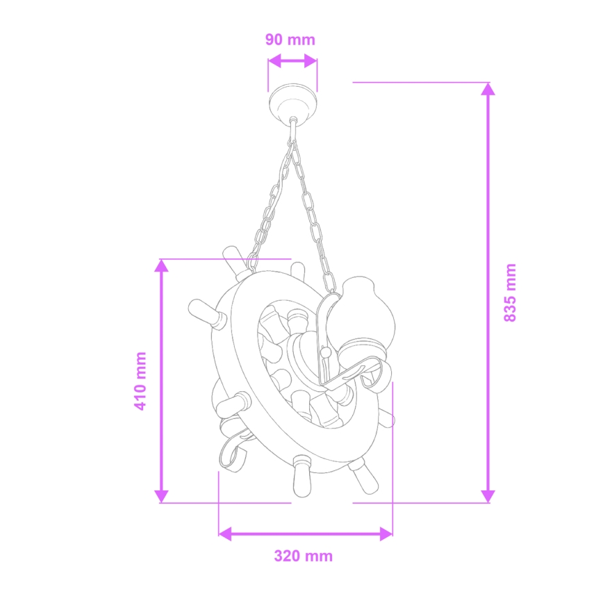 Brilagi - Lustr na řetězu TIMONA 2xE14/40W/230V buk/ořech