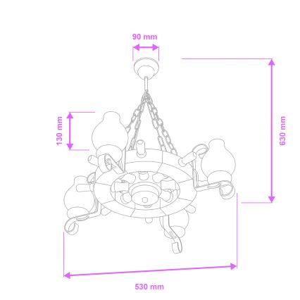 Brilagi - Lustr na řetězu TIMONA 4xE14/40W/230V pr. 50 cm buk