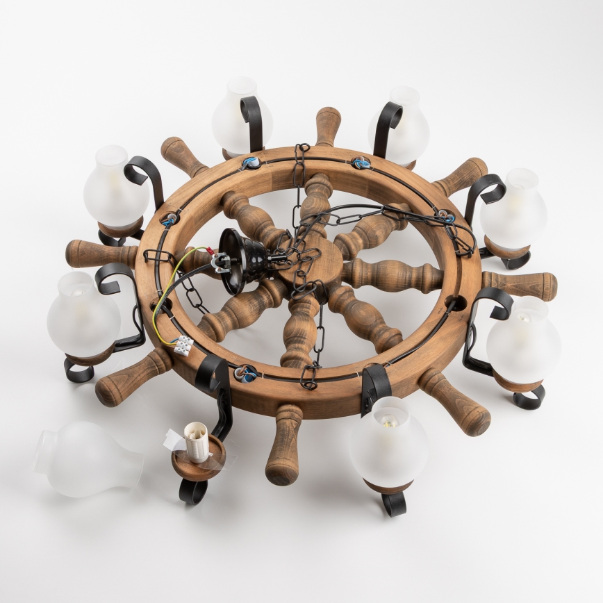 Brilagi - Lustr na řetězu TIMONA 8xE14/40W/230V pr. 70 cm buk