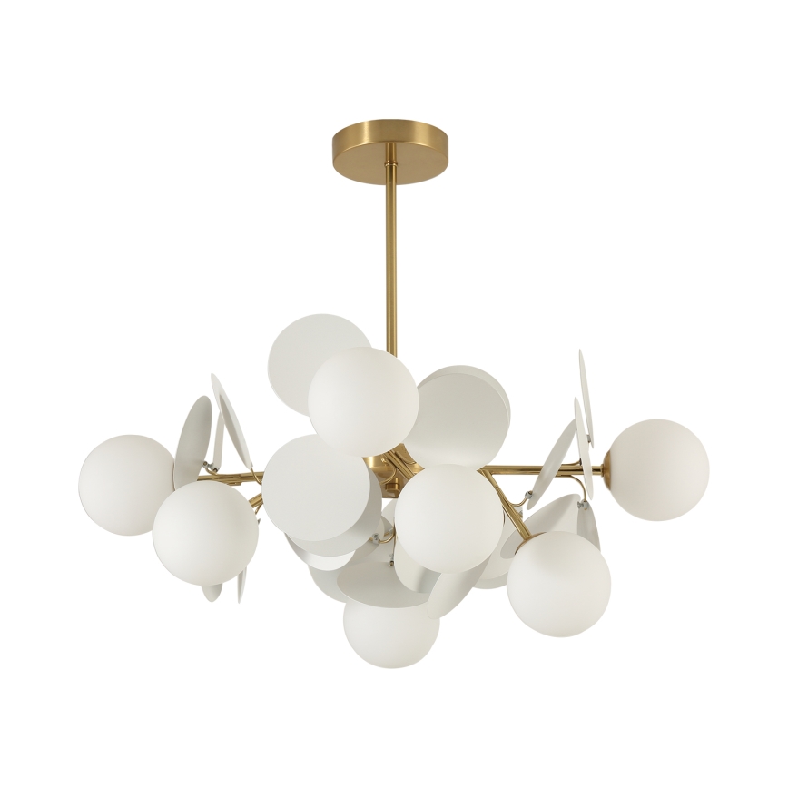 Brilagi - Lustr na tyči BALMO 8xG9/9W/230V pr. 60 cm zlatá/bílá