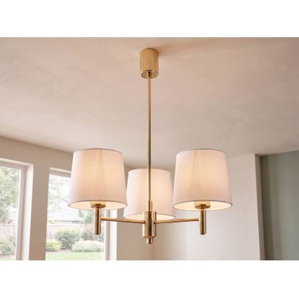 Brilagi - Lustr na tyči MONTE 3xE27/60W/230V krémová/zlatá