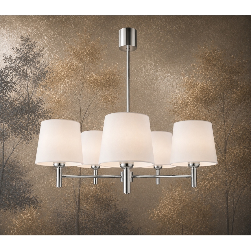 Brilagi - Lustr na tyči MONTE 5xE27/60W/230V krémová/lesklý chrom