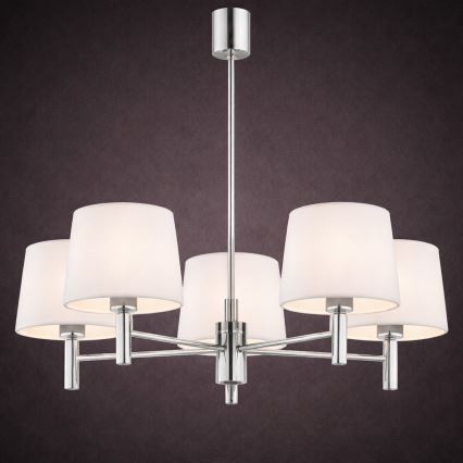 Brilagi - Lustr na tyči MONTE 5xE27/60W/230V krémová/lesklý chrom