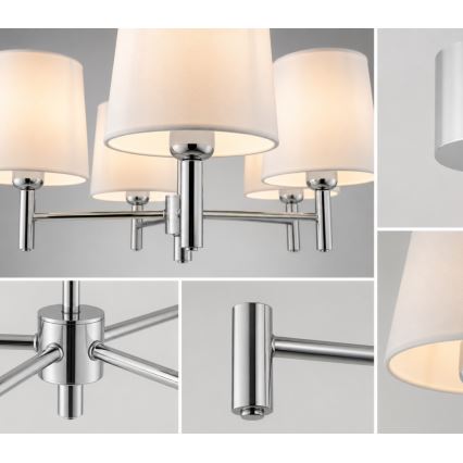 Brilagi - Lustr na tyči MONTE 5xE27/60W/230V krémová/lesklý chrom