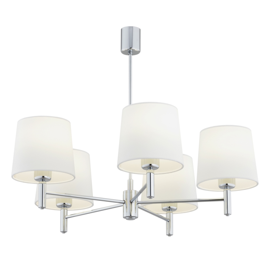 Brilagi - Lustr na tyči MONTE 5xE27/60W/230V krémová/lesklý chrom