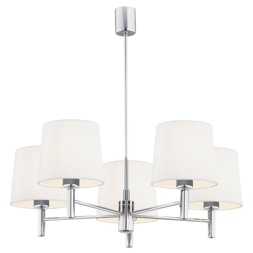 Brilagi - Lustr na tyči MONTE 5xE27/60W/230V krémová/lesklý chrom