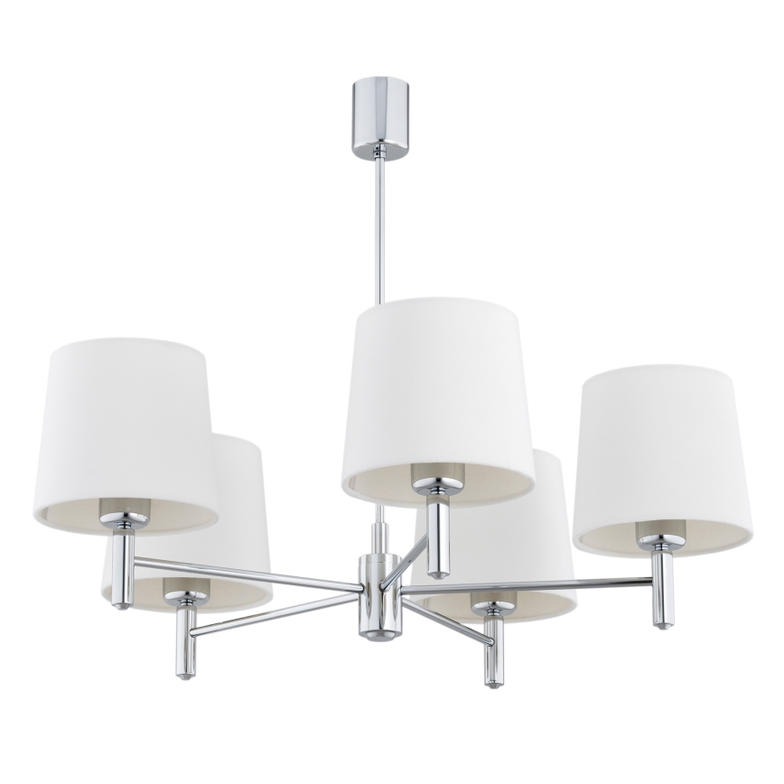 Brilagi - Lustr na tyči MONTE 5xE27/60W/230V krémová/lesklý chrom