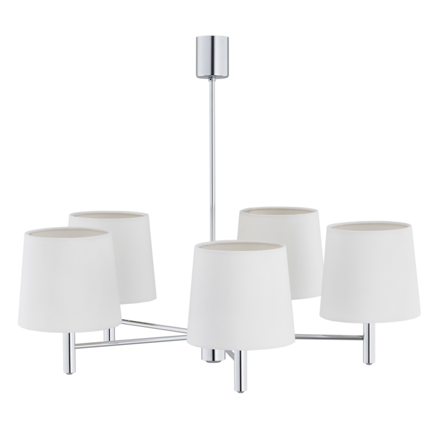 Brilagi - Lustr na tyči MONTE 5xE27/60W/230V krémová/lesklý chrom