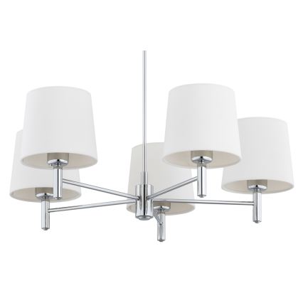 Brilagi - Lustr na tyči MONTE 5xE27/60W/230V krémová/lesklý chrom