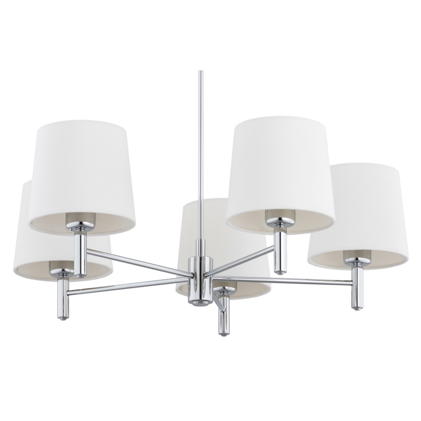 Brilagi - Lustr na tyči MONTE 5xE27/60W/230V krémová/lesklý chrom