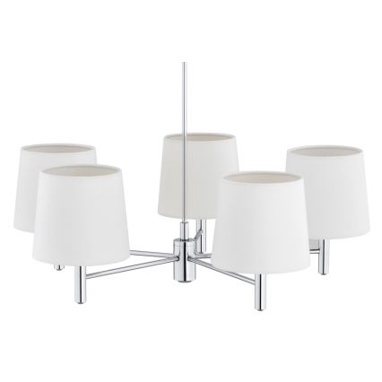 Brilagi - Lustr na tyči MONTE 5xE27/60W/230V krémová/lesklý chrom
