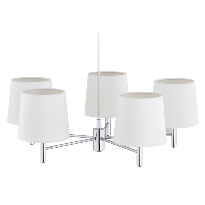 Brilagi - Lustr na tyči MONTE 5xE27/60W/230V krémová/lesklý chrom