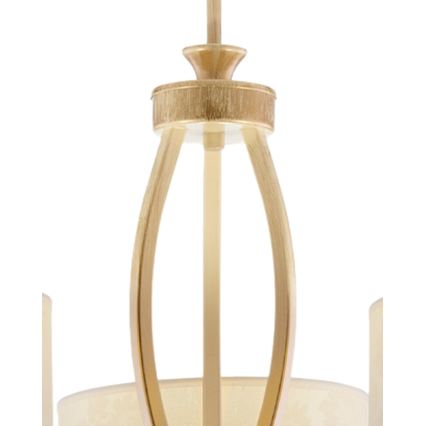 Brilagi - Lustr na tyči SAPHIRE 3xE27/15W/230V pr. 66 cm krémová/zlatá/patina