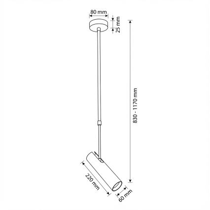 Brilagi - Lustr na tyči SELE 1xGU10/30W/230V černá
