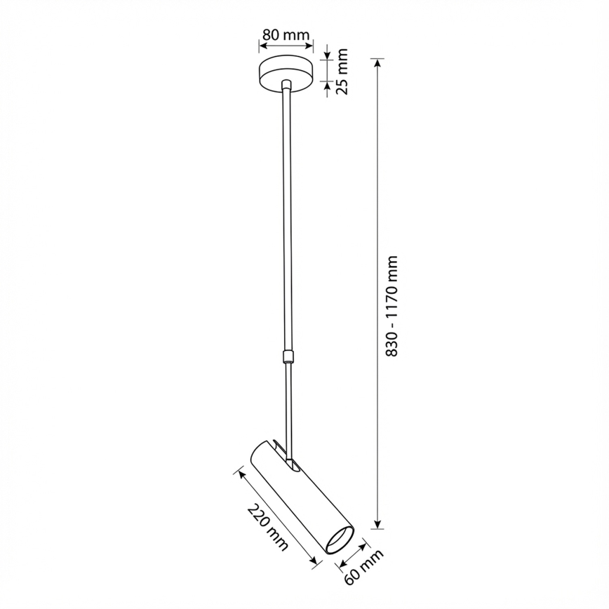 Brilagi - Lustr na tyči SELE 1xGU10/30W/230V černá
