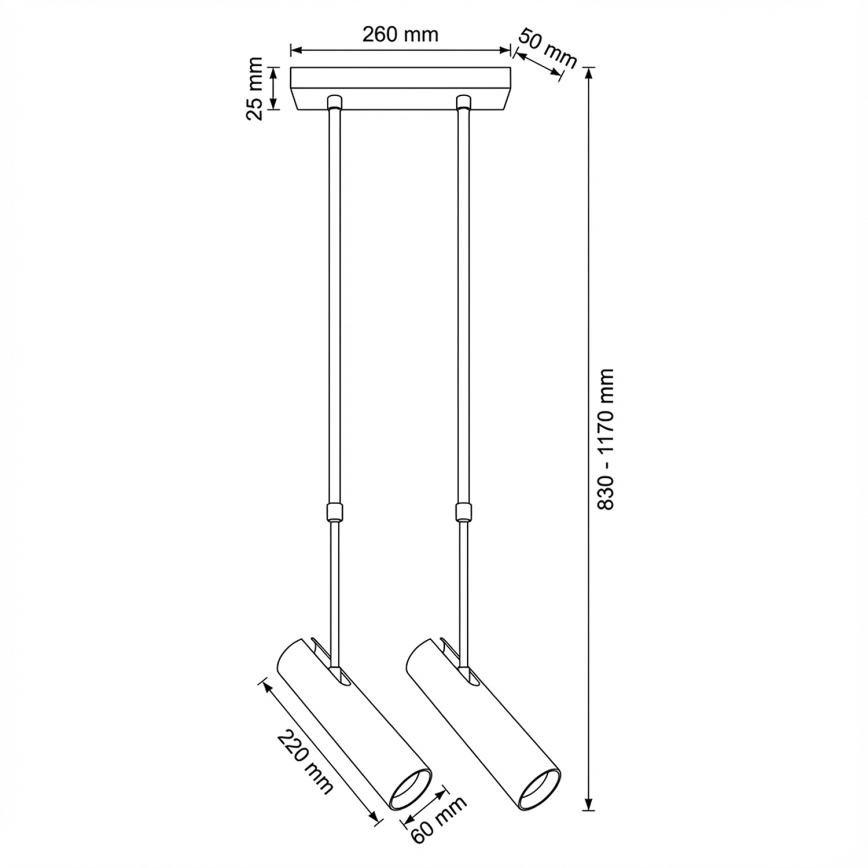 Brilagi - Lustr na tyči SELE 2xGU10/30W/230V béžová