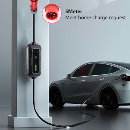 Brilagi - Cestovní nabíjecí stanice EV pro elektromobily FAST AC Type 2 16A/380V 11kW + zástrčka 230V, 3,7kW 5m + pouzdro