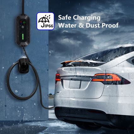 Brilagi - Cestovní nabíjecí stanice EV pro elektromobily FAST AC Type 2 16A/380V 11kW + zástrčka 230V, 3,7kW 5m + pouzdro