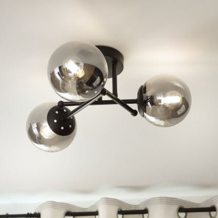 Brilagi - Náhradní sklo k lustru a lampě MALIVA E14 pr. 13 cm kouřová