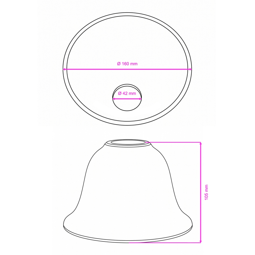 BRILAGI - Náhradní sklo k lustru a nástěnné lampě CLASSIC E14 pr. 11 cm bílá