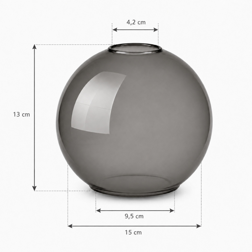 Brilagi - Náhradní sklo k lustru DIOR E27 pr. 15 cm kouřová šedá