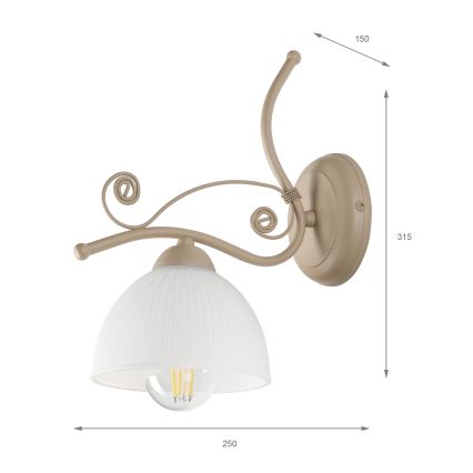 Brilagi - Nástěnná lampa ANTICO MODERN 1xE27/60W/230V béžová