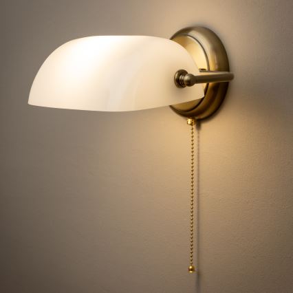 Brilagi - Nástěnná lampa BANK OFFICE 1xE27/60W/230V mosaz/bílá