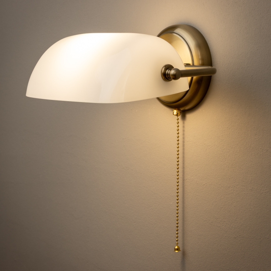 Brilagi - Nástěnná lampa BANK OFFICE 1xE27/60W/230V mosaz/bílá