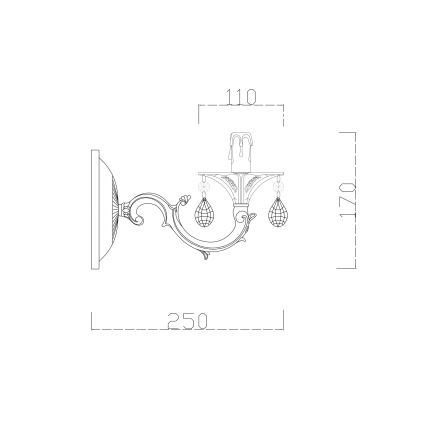Brilagi - Nástěnná lampa CLASSIC 1xE14/60W/230V krémová/patina