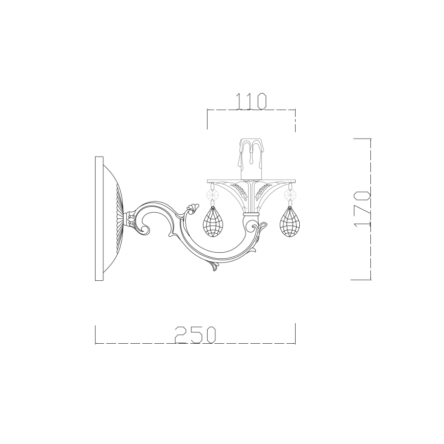 Brilagi - Nástěnná lampa CLASSIC 1xE14/60W/230V krémová/patina