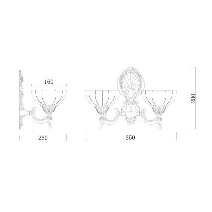 Brilagi - Nástěnná lampa CLASSIC 2xE27/60W/230V mosaz
