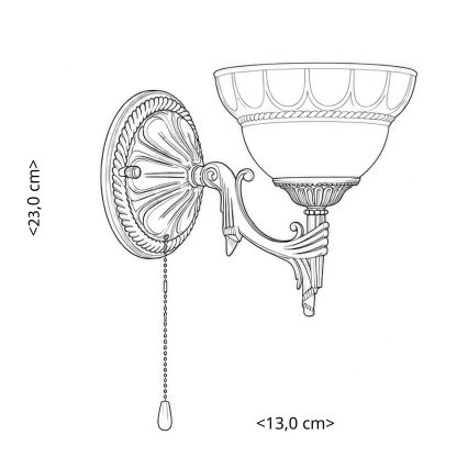 BRILAGI - Nástěnná lampa DAHLIA 1xE27/40W/230V mosaz