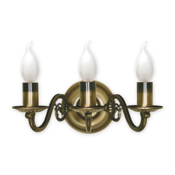Brilagi - Nástěnná lampa IMPERO 3xE14/60W/230V mosaz